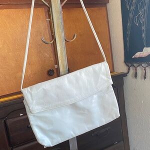 Classic White Genuine Leather Crossbody Bag - Minimalist Shoulder Purse